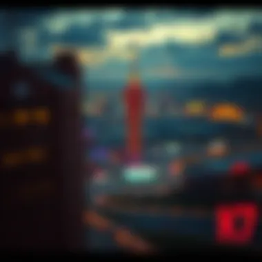 Panoramic view of Winstar Casino Tower's surroundings
