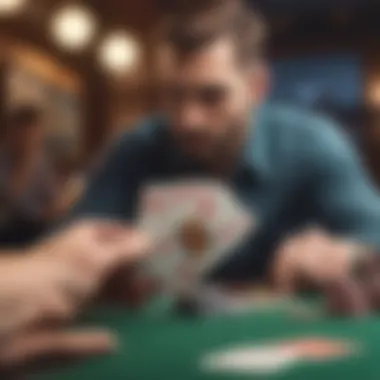 Close-up of a player considering their Six Card Bonus bet