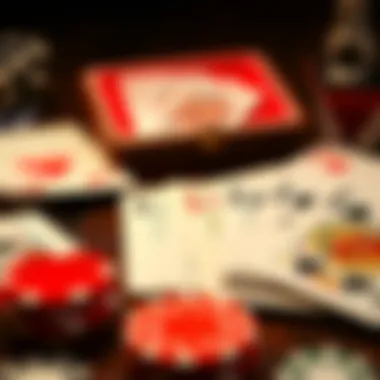 Diverse range of poker cards in a fancy set