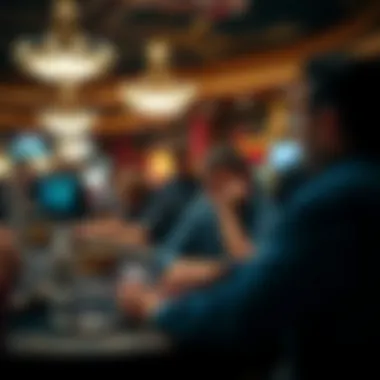 A serene gambling environment with players focused on their games.