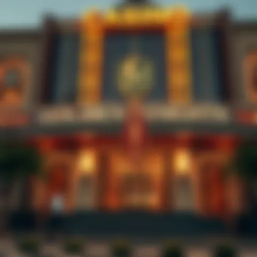 Facade of Golden Knights Casino showcasing its unique architecture