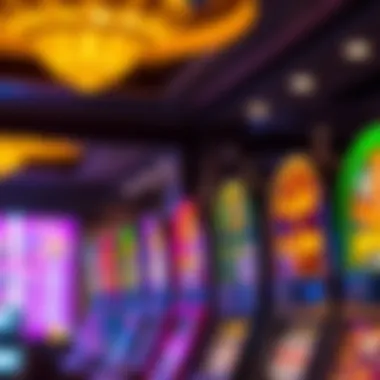 Diverse Slot Machines at Golden Knights Close-up of various vibrant slot machines