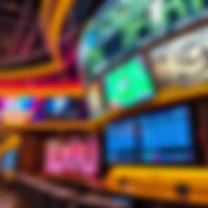 High-tech screens displaying live sports events at the sportsbook