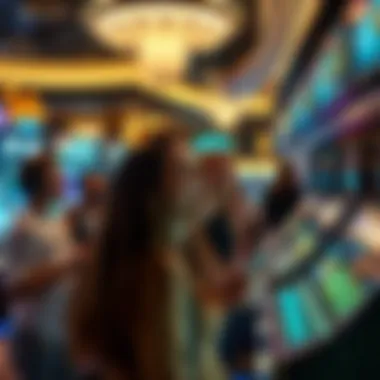 Excited visitors engaging with the sportsbook's offerings