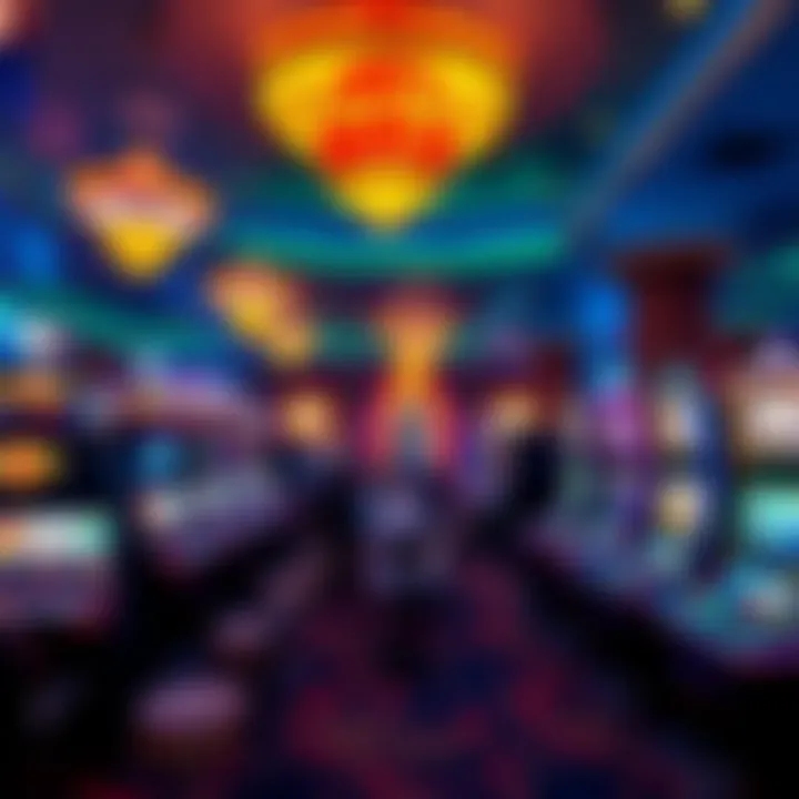 Inside the casino floor featuring vibrant gaming tables and slot machines