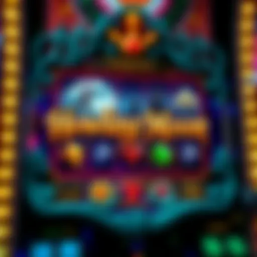 An artistic representation of the Howling Moon slot machine interface showcasing its vibrant graphics and symbols