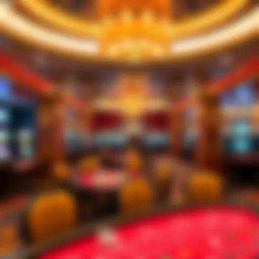 Interior view of Hustlers Casino showcasing gaming tables