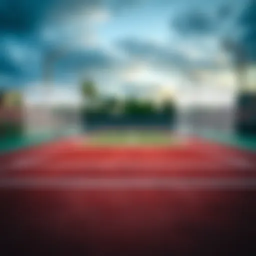 Tennis court with various betting odds displayed