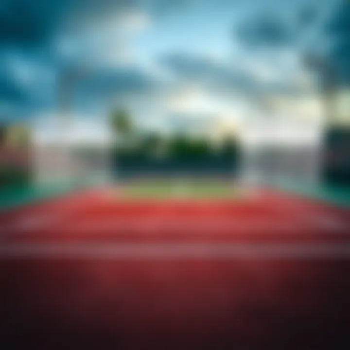 Tennis court with various betting odds displayed