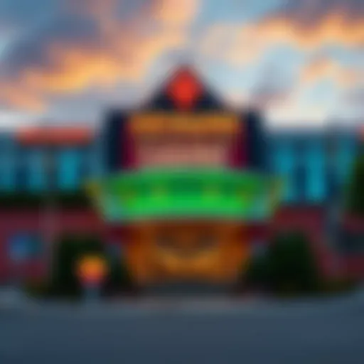 Exterior view of Kewadin Casino Hotel showcasing its vibrant design