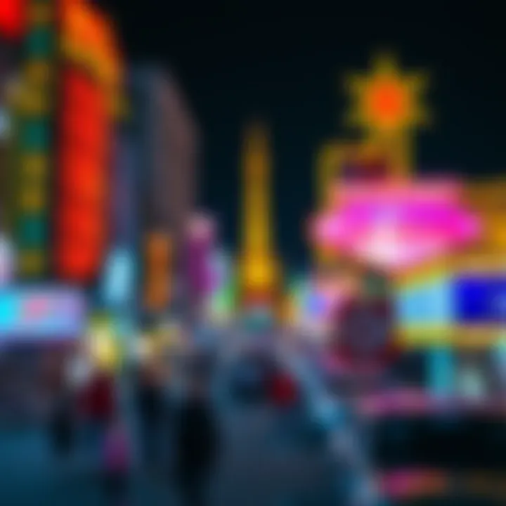A bustling Las Vegas Strip showcasing neon lights and vibrant nightlife