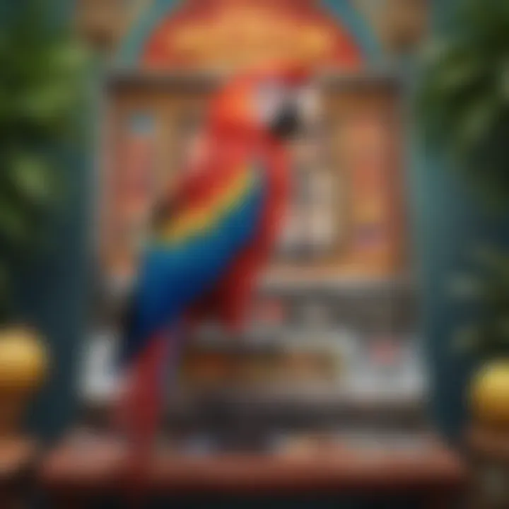 Vibrant display of the Macaw Money slot machine showcasing its unique design and theme