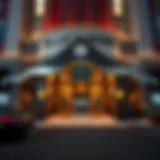 Valet parking entrance at MGM Casino showcasing an elegant ambiance.