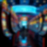 A captivating display of Mohegan slot machines with vibrant designs