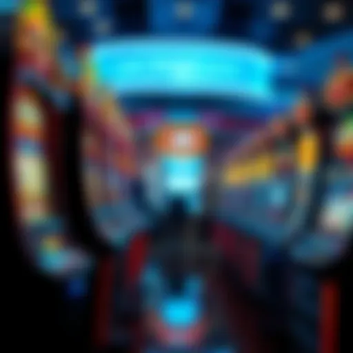 A captivating display of Mohegan slot machines with vibrant designs