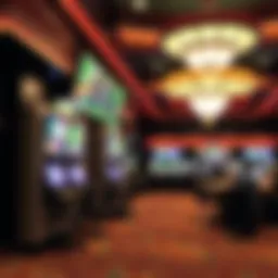 Interior view of Mohegan Sun Pocono sportsbook showcasing betting kiosks