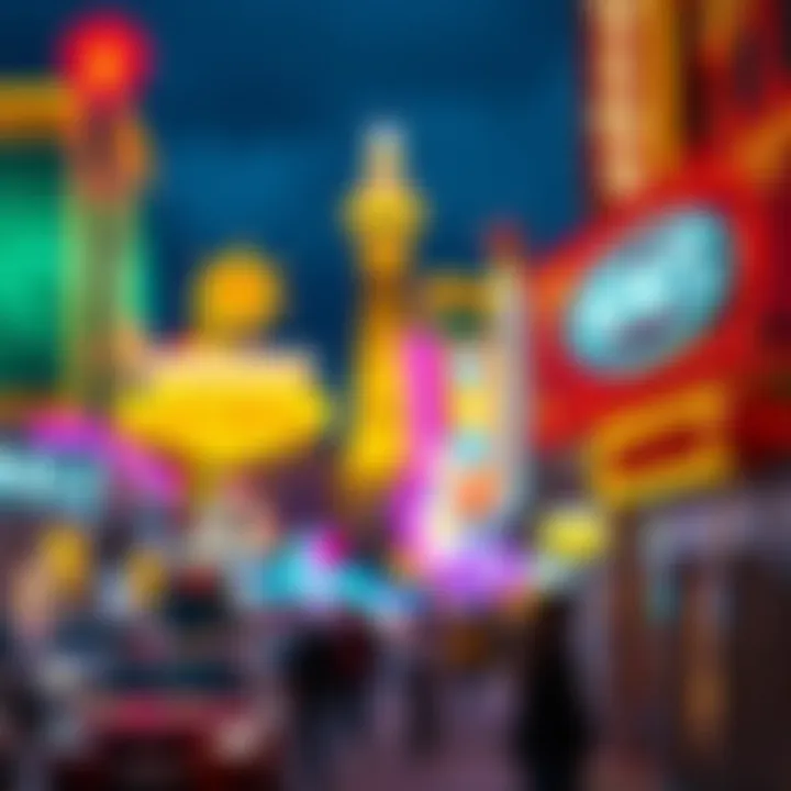 Vibrant neon lights of the Vegas Strip