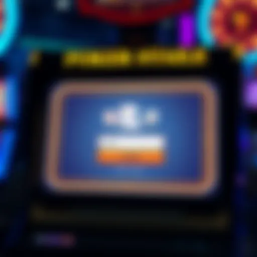 Video poker screen showing login interface
