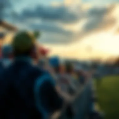Fans cheering at a golf tournament