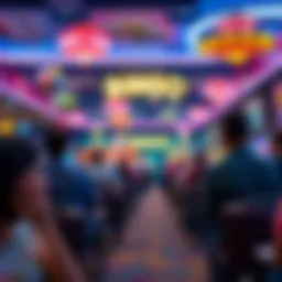 A vibrant bingo hall showcasing players engaged in a game of Plaza Bingo.