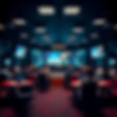 Modern Poker Room A modern poker room with advanced technology enhancing viewer interaction and engagement.