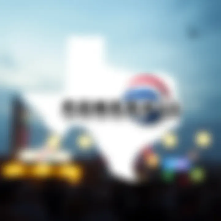 Illustration of Texas map with Powerball logo