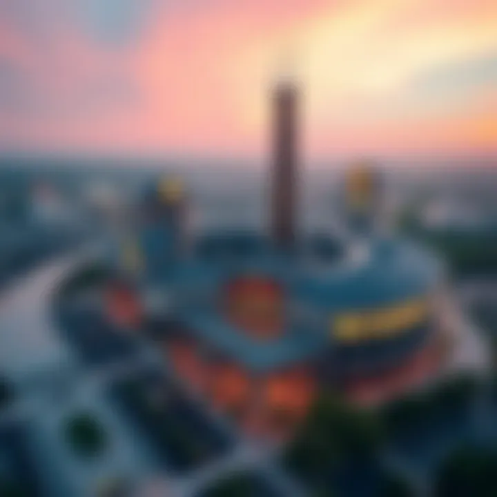 Aerial view of Rivers Casino showcasing its modern architecture.