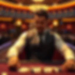 Dealer at a casino table in action