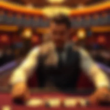 Dealer at a casino table in action