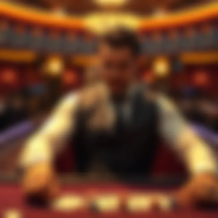 Dealer at a casino table in action