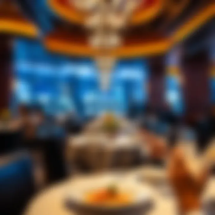 Elegant dining area featuring gourmet dishes served at the casino's restaurants.