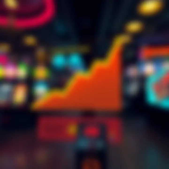 An analytical graph illustrating the rising trend in scratch-off ticket sales