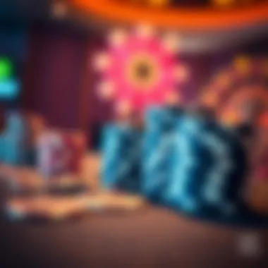 Casino bonus concept with stacked chips