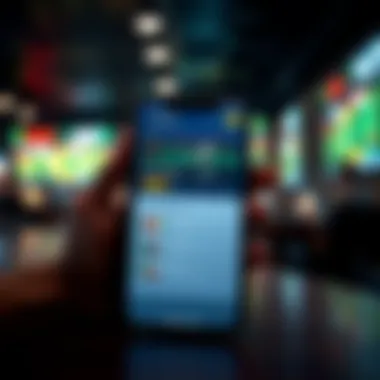 Conceptual image of a smartphone with sports betting app