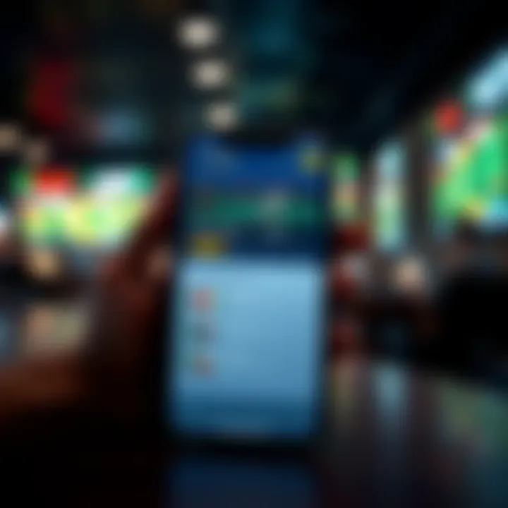 Conceptual image of a smartphone with sports betting app