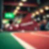 Illustration of Virginia state outline with sports symbols