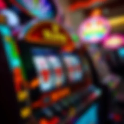 A vibrant penny slot machine displaying spinning reels