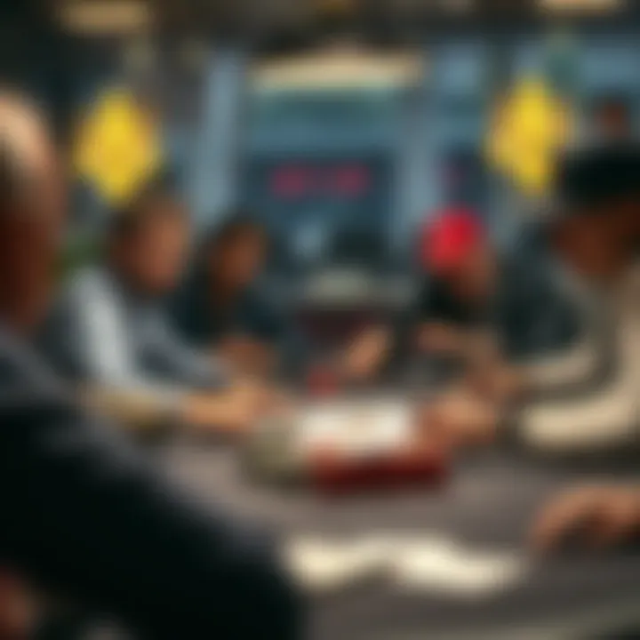 Modern Poker Scene Modern poker scene with serious players at a table