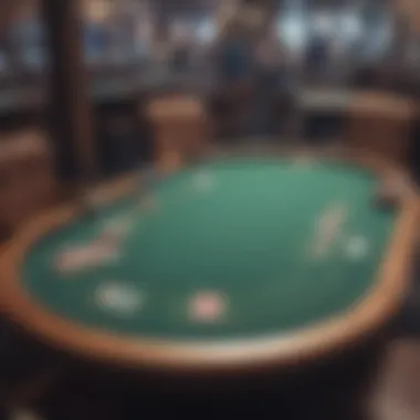 A well-organized display of second-hand poker tables at a vendor