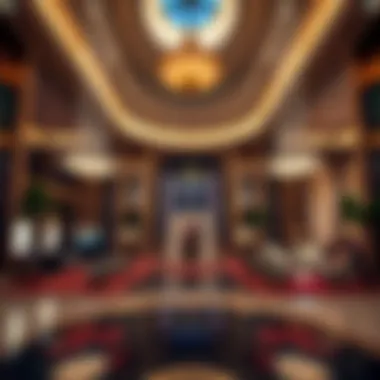 Luxurious interior of the Palms Hotel Casino lobby