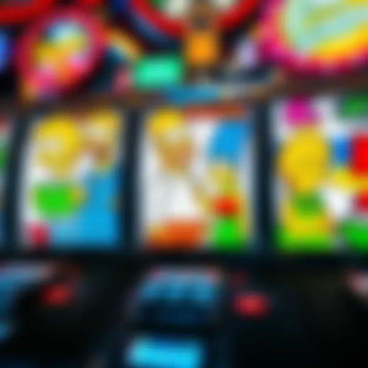 Thematic symbols and characters from The Simpsons series on the slot machine