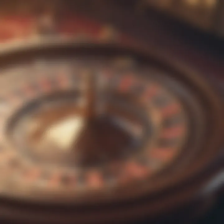 Elegant roulette wheel featuring the golden ball