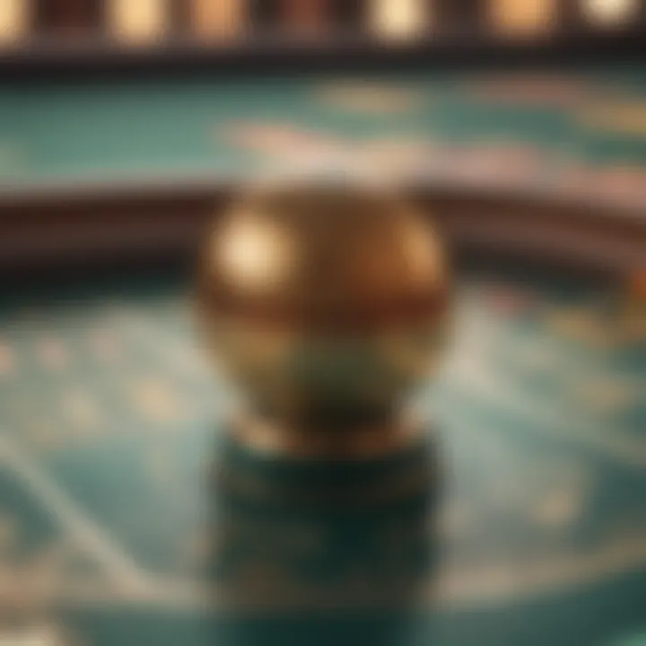 Close-up of the unique betting table design