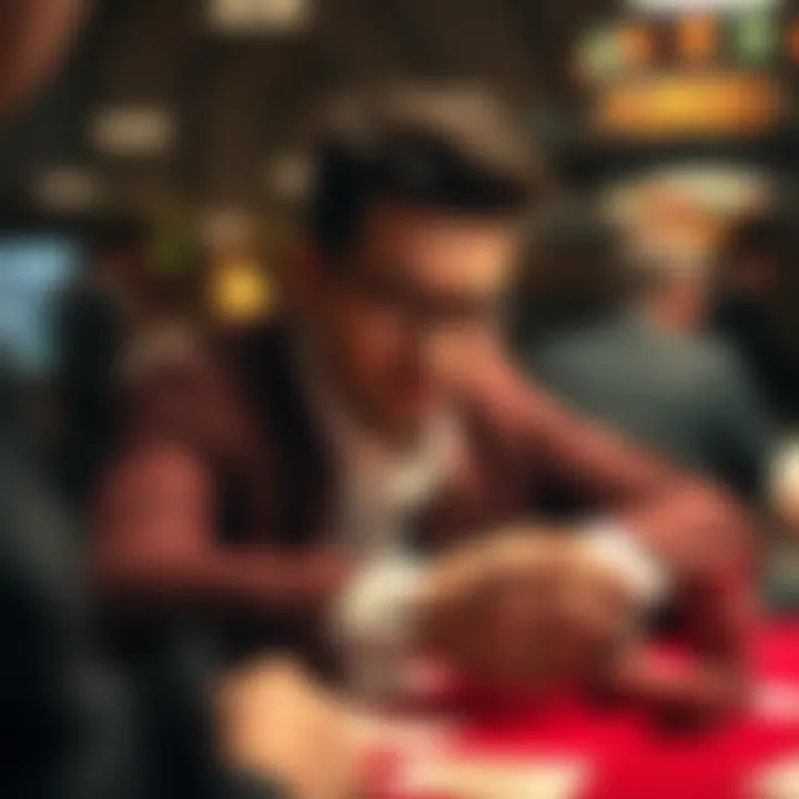 A psychological depiction of a player bluffing during a poker game