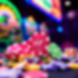 Colorful virtual chips representing rewards in Pop Slots