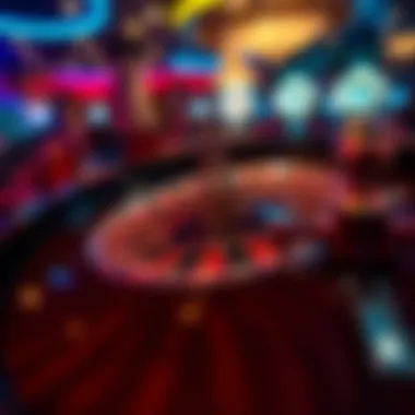 Vibrant depiction of roulette wheel with betting layout