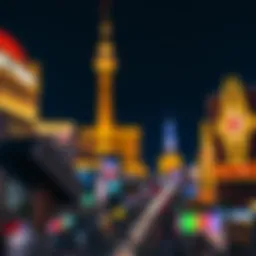 An artistic view of the Las Vegas Strip at night, highlighting its iconic architecture