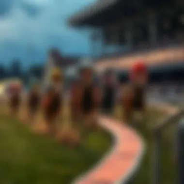 A vibrant horse racing event taking place at Vernon Downs, highlighting the excitement of live races